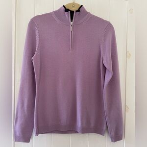 Brooks Brothers Merino Wool Purple 1/3 zip sweater pullover size S
